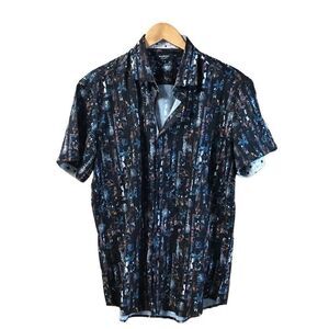 Maurizo Celletti Size Large Sea Shells Button Up Shirt Short Sleeve